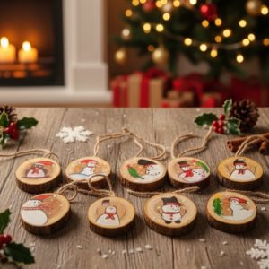 Painted Christmas Ornaments - Set of 10 pcs