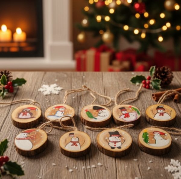 Painted Christmas Ornaments - Set of 10 pcs