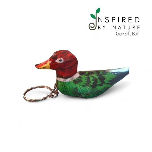 Wooden handpainted Duck Keychain