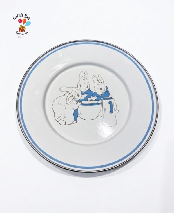 Enamelware Dinner Plate - Bunnies